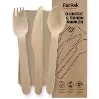 biopak cutlery set wooden