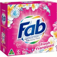 fab laundry powder fresh frangipani front & top