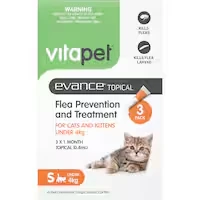 vitapet evance flea treatment for cats & kittens under 4kg
