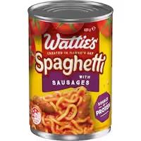 watties spaghetti with sausages