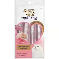 fancy feast puree kiss cat treats tuna puree with tuna flakes