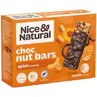 nice & natural nut bars choc apricot