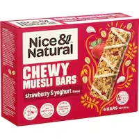 nice & natural chewy muesli bars strawberry & yoghurt