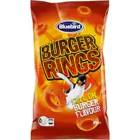 bluebird burger rings corn snacks full on flavour