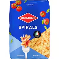 diamond pasta spirals