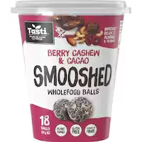 tasti smooshed snack balls berry cashew cacao