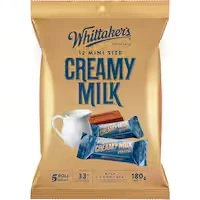 whittakers chocolate sharepack creamy milk mini slab 180g