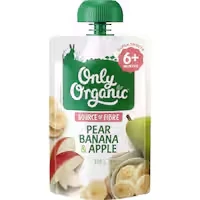 only organic stage 2 baby food pear, apple & banana