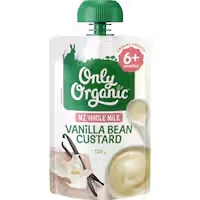 only organic stage 2 baby food vanilla bean custard