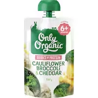 only organic stage 2 baby food cauliflower, broccoli, cheddar
