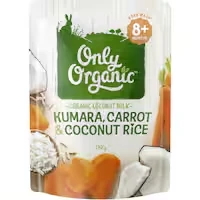 only organic stage 3 baby food kumara carrot & coconut rice