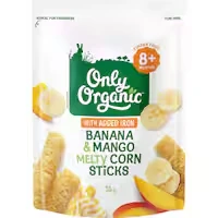 only organic baby snacks banana & mango corn sticks