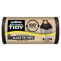 big black sacks kitchen tidy liners 100% recycle black tie small