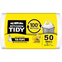 big black sacks kitchen tidy liners 100% recycled lemon white smll