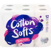 cotton softs toilet paper 12pk 3 ply posh
