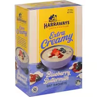 harraways extra creamy oat sachets blueberry buttermilk