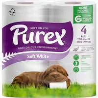 purex toilet paper 4pk white unscented 2ply