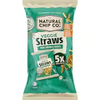 the natural chip company corn snacks veggie straws sour cream 65g