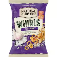 natural chip co lentil chips feta & garlic whirls