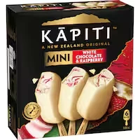 kapiti ice cream on stick white choc & raspberry