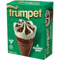 tip top trumpet ice cream on cone mint