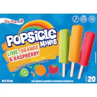 tip top popsicle ice blocks lime, orange & raspberry minis