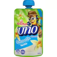anchor uno yoghurt pouch smooth vanilla squeezie