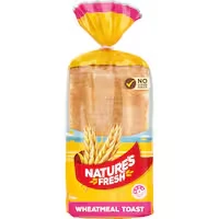 natures fresh toast bread wheatmeal