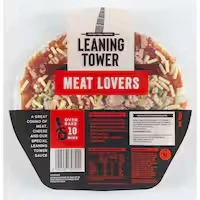 leaning tower pizza meatlovers