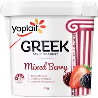 yoplait greek style yoghurt tub mixed berries