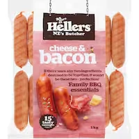 hellers sausages cheese & bacon precooked