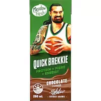meadow fresh quick brekkie flavoured milk protein + fibre chocolate
