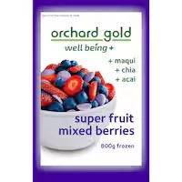 orchard gold well-being frozen mixed berries with maqui, chia & acai