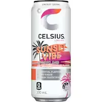 celsius energy drink sunset vibe