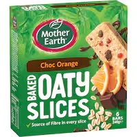 mother earth oaty slices oat bars choc orange