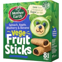mother earth fruit sticks spinach banana berry
