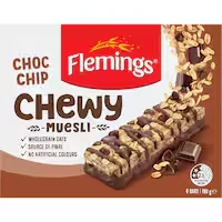 flemings chewy muesli bars choc chip
