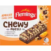flemings chewy muesli bars apricot choc chip