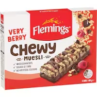 flemings chewy muesli bars very berry