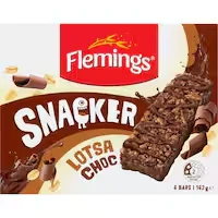 flemings snacker muesli bars lotsa choc