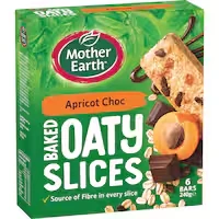 mother earth oaty slices oat bars apricot choc