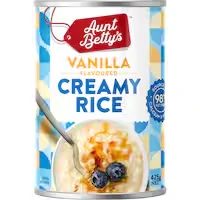aunt bettys rice 2 go creamed rice vanilla creamy rice