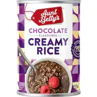 aunt bettys rice 2 go creamed rice chocolate creamy rice