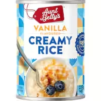 aunt bettys rice 2 go creamed rice vanilla creamy rice