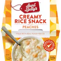 aunt bettys creamed rice rich peach 240g