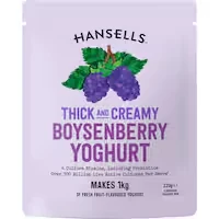 hansells thick & creamy yoghurt base boysenberry