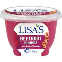 lisas hummus beetroot with roasted cashews