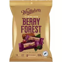 whittakers chocolate sharepack berry forest mini slabs 180g