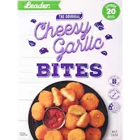 leader snack bites cheesy garlic