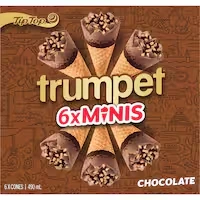 tip top trumpet frozen dessert on cone chocolate minis